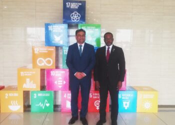 El Excmo. Sr. Gabriel Mbaga Obiang Lima, recibe en audiencia a Prashant Kumar Das, Embajador de la República de la India acreditado en la República de Guinea Ecuatorial